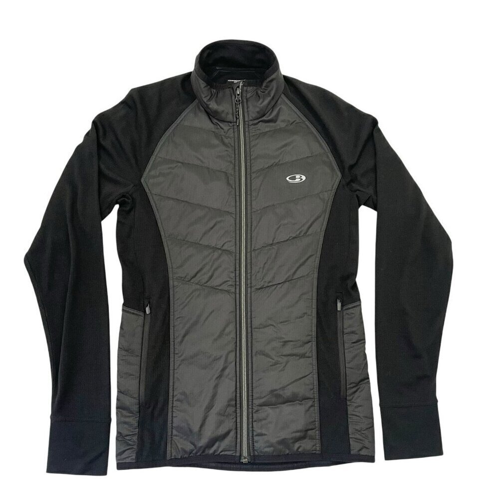 ICEBREAKER Wool Blend Merino GT Full Zip Jacket Lightweight Black Men size Small